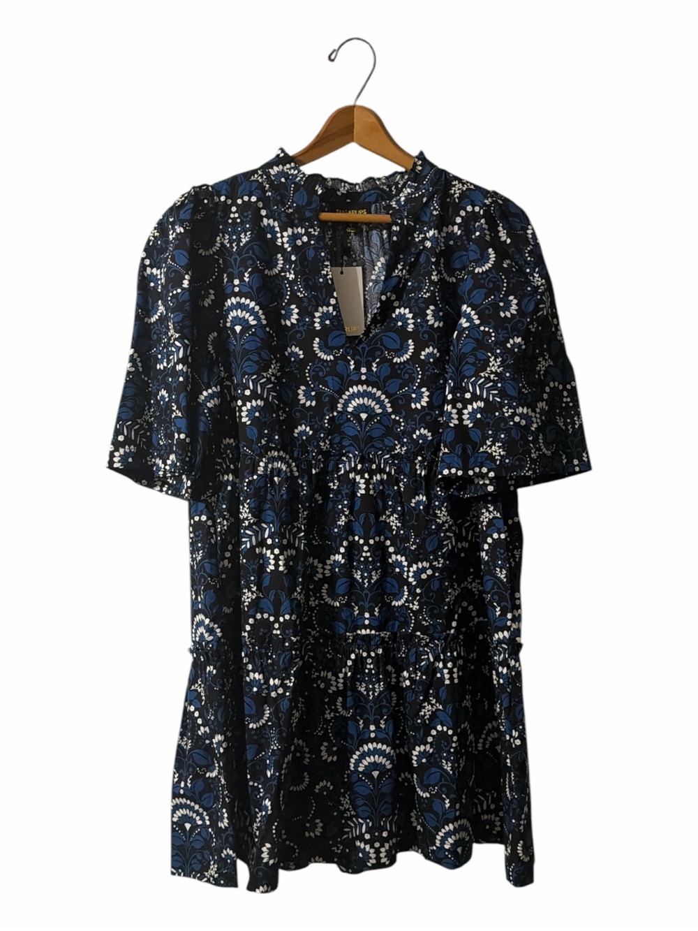 Bohemian Dark Floral  Romantic Sugarlips Tiered Mini Dress S NWT